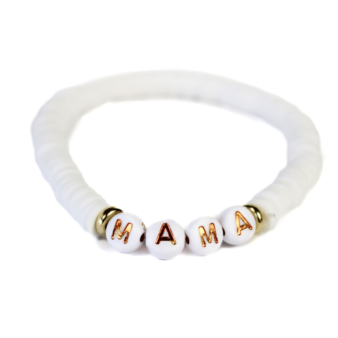 Puka Shell Beaded Mama Bracelet