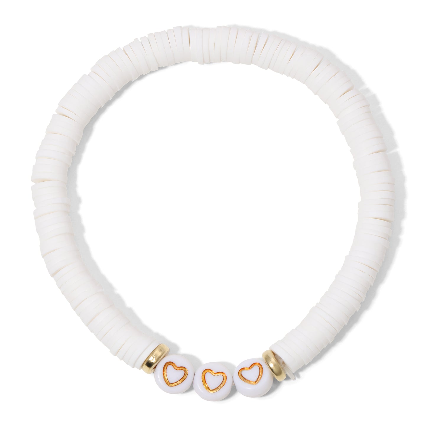 Puka Shell Beaded Heart Bracelet