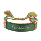 BuMama Woven Festival Bracelet featuring vibrant multi-colored woven cotton